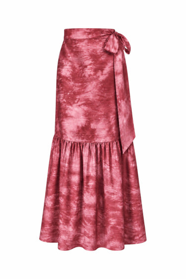 Monterey Shirred Wrap Midi Skirt | Silk Dupioni