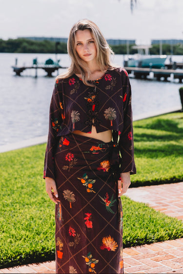 Cropped Eve Jacket w/ Frogs | Linen