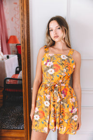 Mini Pinafore Dress | Cotton Poplin Coniglio Palm Beach
