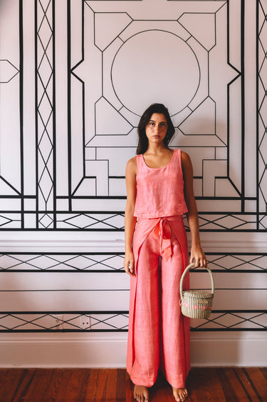 Palmo Tank | Silk Dupioni Coniglio Palm Beach