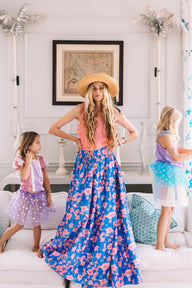 Shirred Maxi Snap Skirt | Silk Dupioni Coniglio Palm Beach