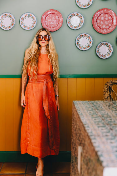 Palmo Midi Dress | Linen