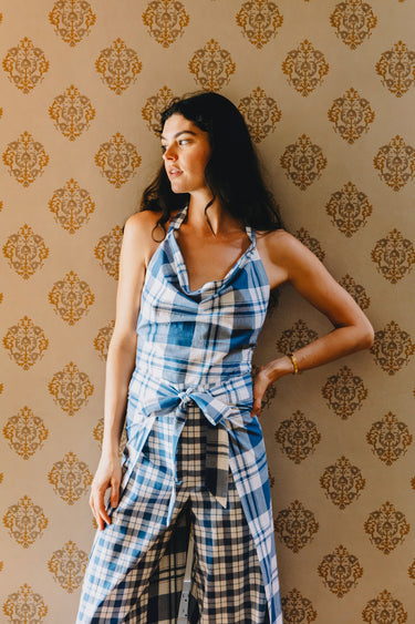 Cowl Neck Top | Buffalo Check