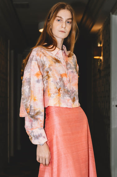 Cropped Classic Button Down | Silk Dupioni
