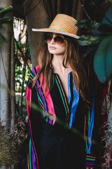Classic Button Down | Silk Habotai Coniglio Palm Beach