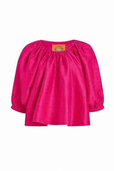 Cricket Flutter Sleeve Top | Silk Dupioni