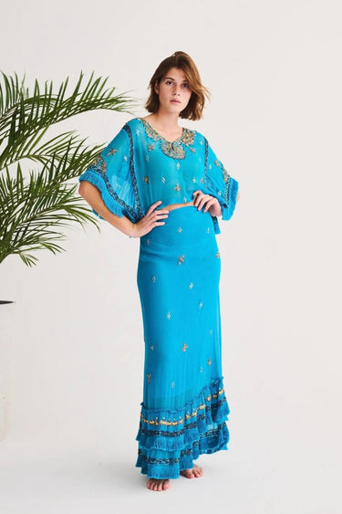 Cinch Back Midi Skirt | Embellished Chiffon Coniglio Palm Beach