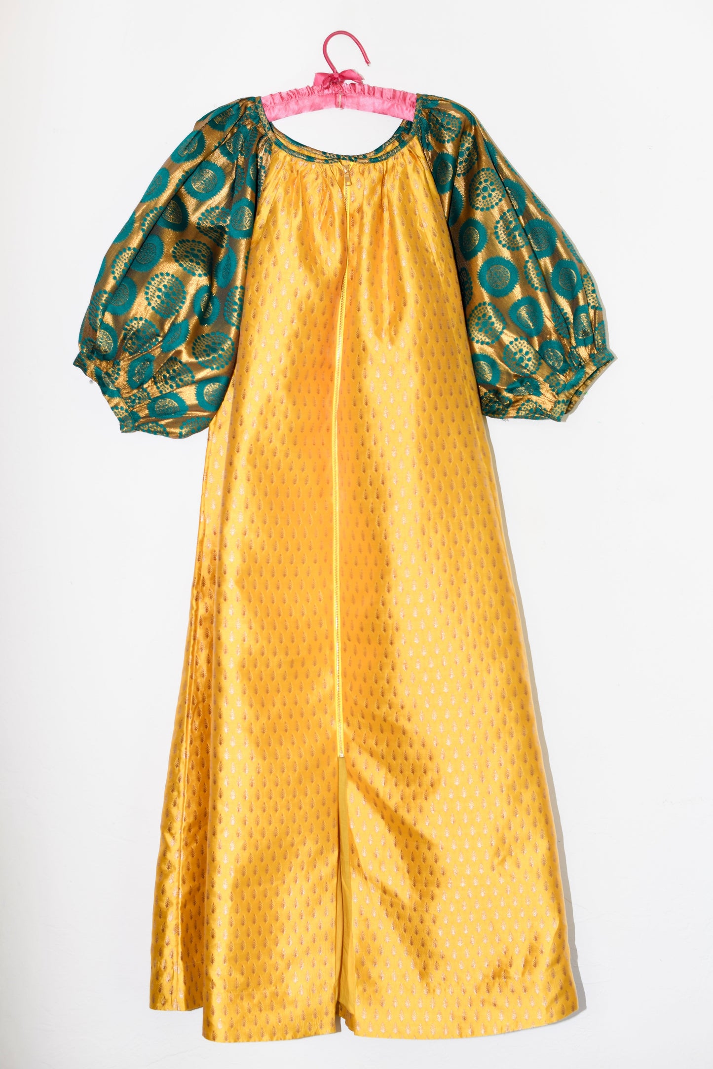 Convertible Duster with Zipper | Mixed Print Brocade