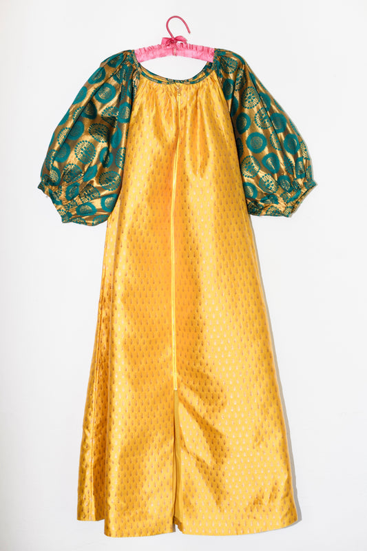 Convertible Duster with Zipper | Mixed Print Brocade