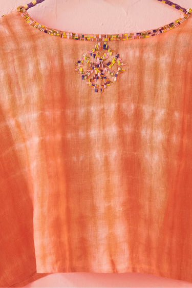 Beaded Crop Top | Linen Coniglio Palm Beach