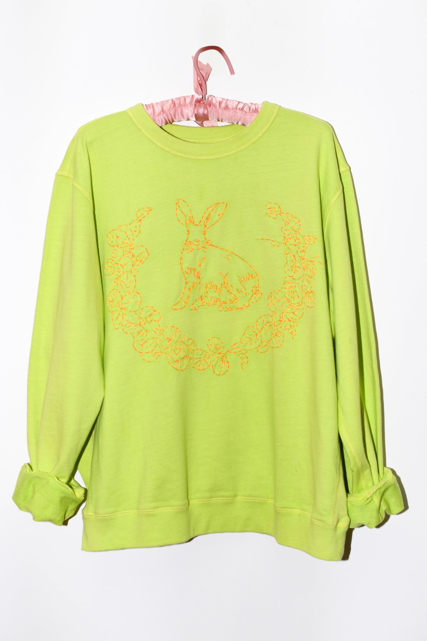 Embroidered Bunny Pullover | Cotton Terry