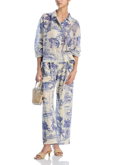 Move and Groove Snap Pant | Cotton Poplin Coniglio Palm Beach