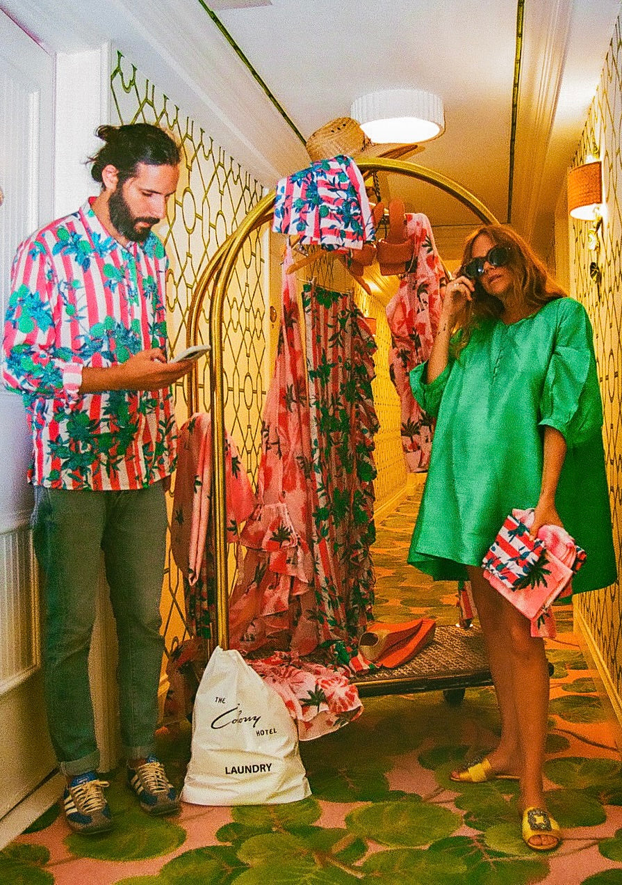Classic Button Down | Orange Bunches Colony Coral