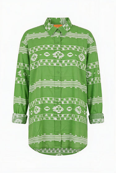 Classic Button Down | Cotton Voile - REEDED IKAT SAGE Coniglio Palm Beach