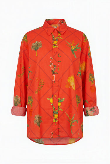 Classic Button Down | Cotton Voile - FLORIDA FRAME CORAL REEF Coniglio Palm Beach