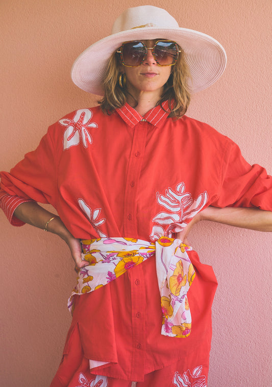 Classic Button Down | Embroidered Cotton