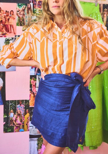 Mini Wrap Skirt | Silk Dupioni