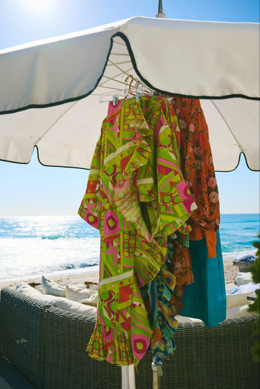 Ruffle Power Pareo™  | Silk Dupioni Coniglio Palm Beach