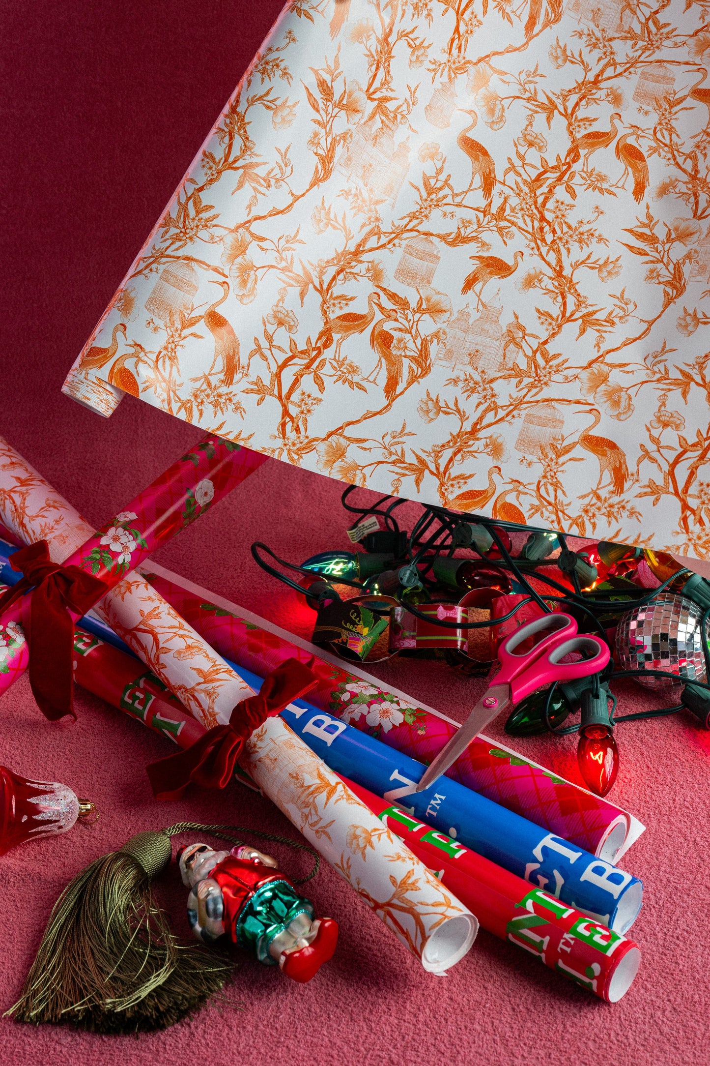 Cranes Persimmon Gift Wrap