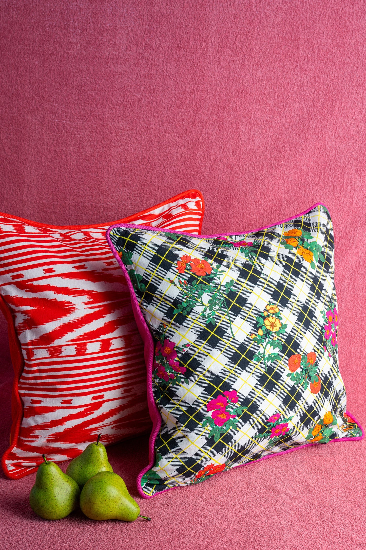 Reversible Throw Pillow | Cotton Percale