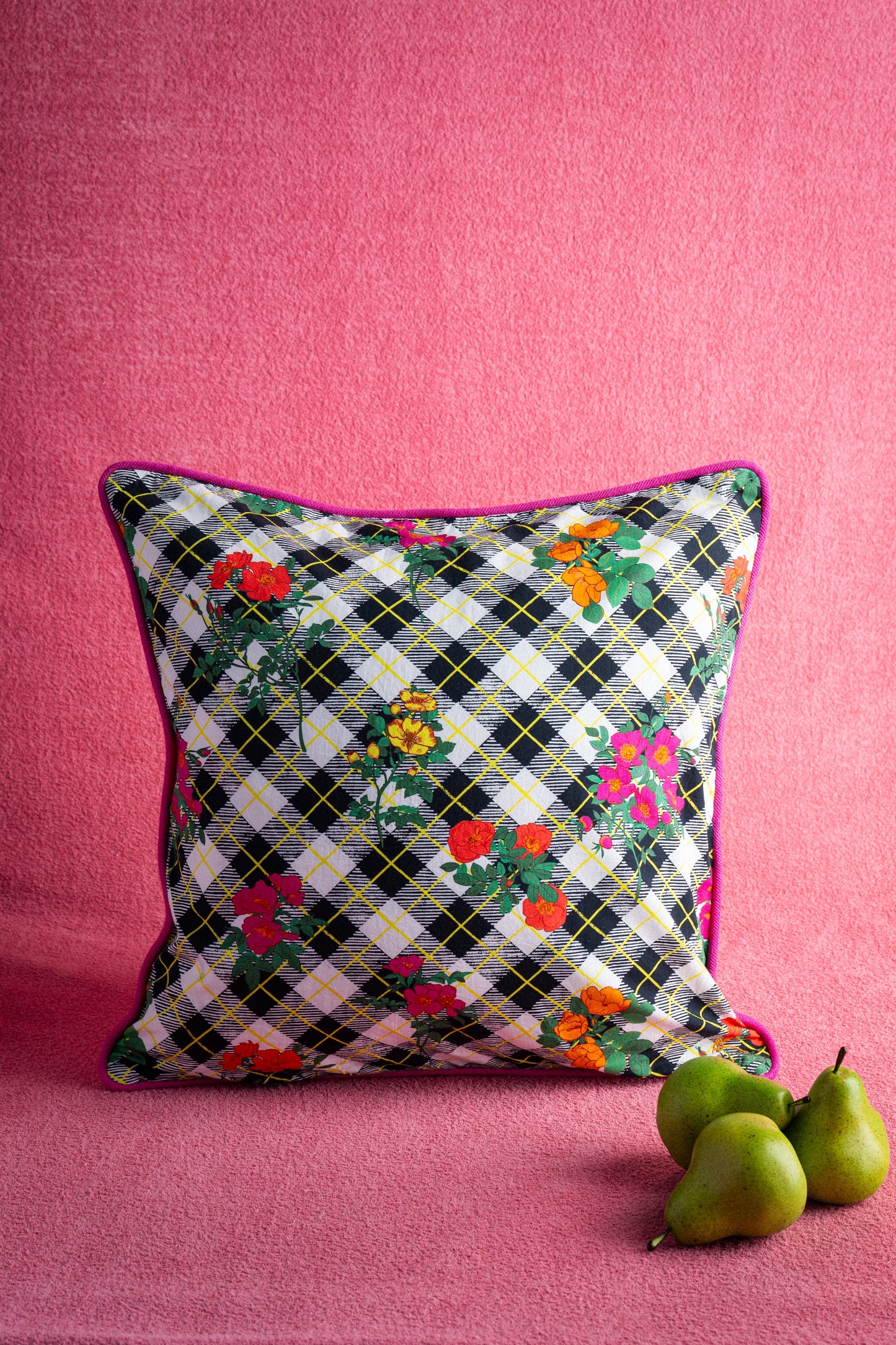 Reversible Throw Pillow | Cotton Percale