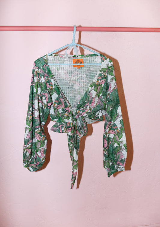 Dolman Wrap Top | Windowpane Cotton