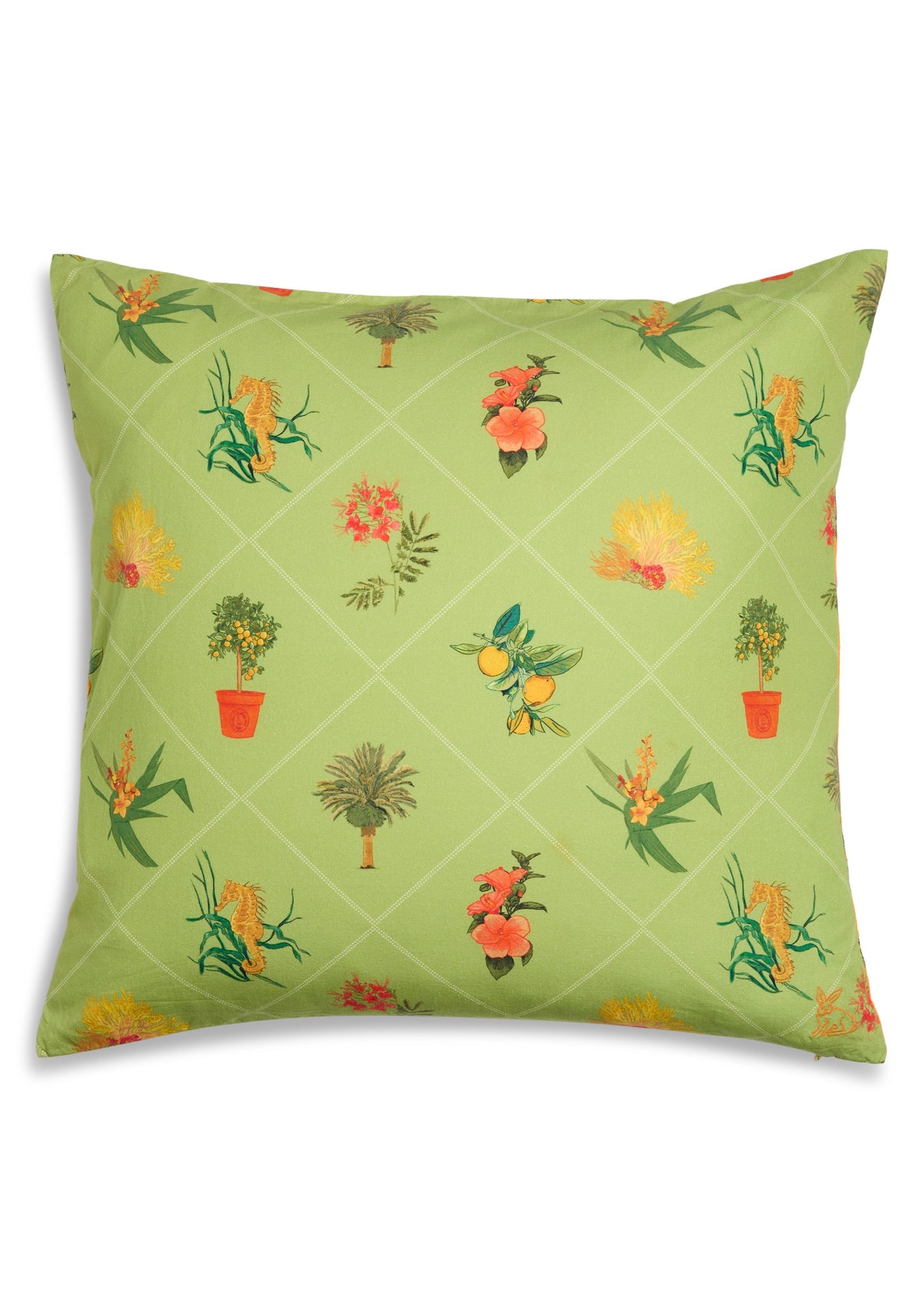 Reversible Throw Pillow | Cotton Percale