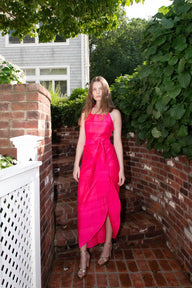 Sloane Wrap Around Slit Midi Skirt | Silk Dupioni