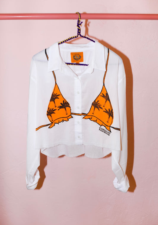 Cropped Business Casual Button Down | Cotton Voile