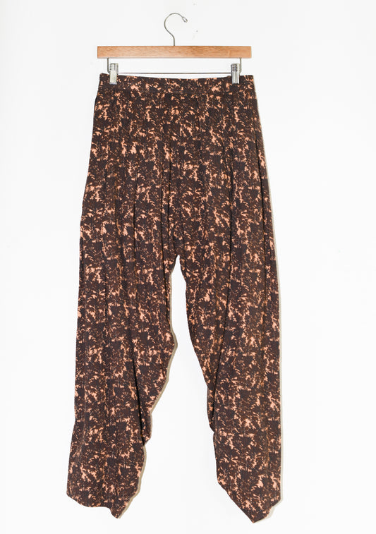 Adjustable Waist Harem Pant | Cotton Seersucker