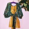 Shirred Half Placket Mini Dress | Mixed Brocade Coniglio Palm Beach