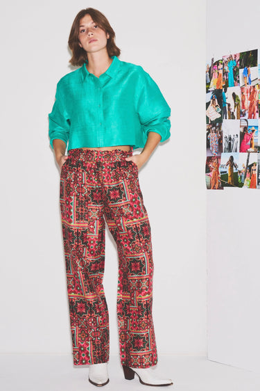 Beach Pant | Silk Dupioni Coniglio Palm Beach