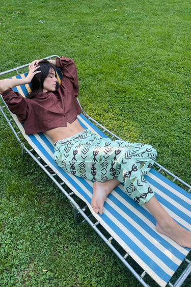 Gabrielle Adjustable Waist Button Pant | Silk Dupioni