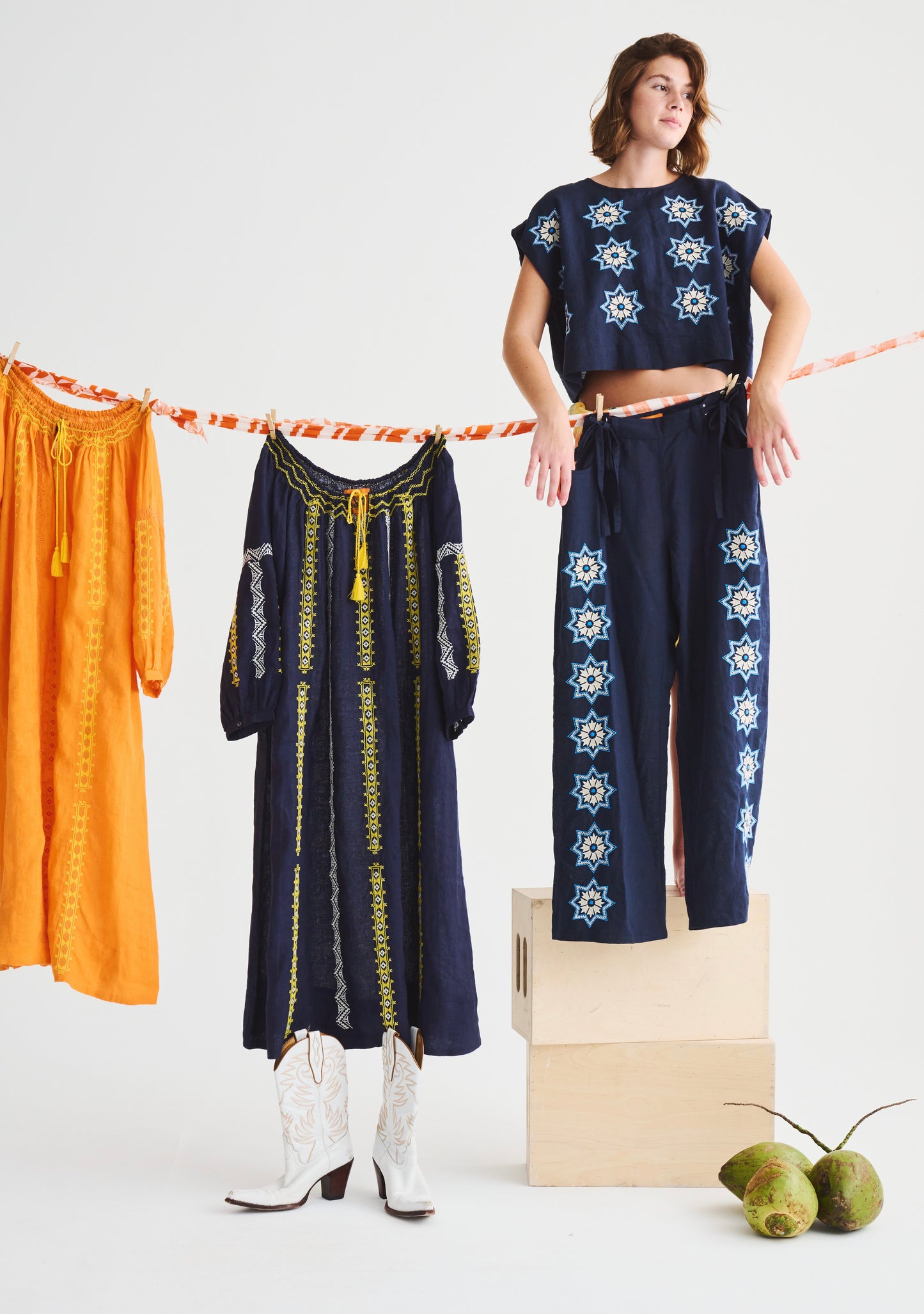 Embroidered Move and Groove Snap Pant