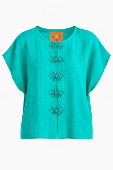 Eve Top w/ Frog Closure | Linen