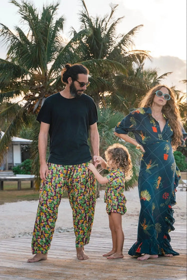 Adjustable Waist Harem Pant | Cotton Seersucker Coniglio Palm Beach