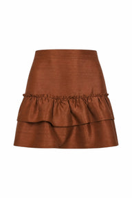 Gogo Cinch Back Mini Skirt | Silk Dupioni