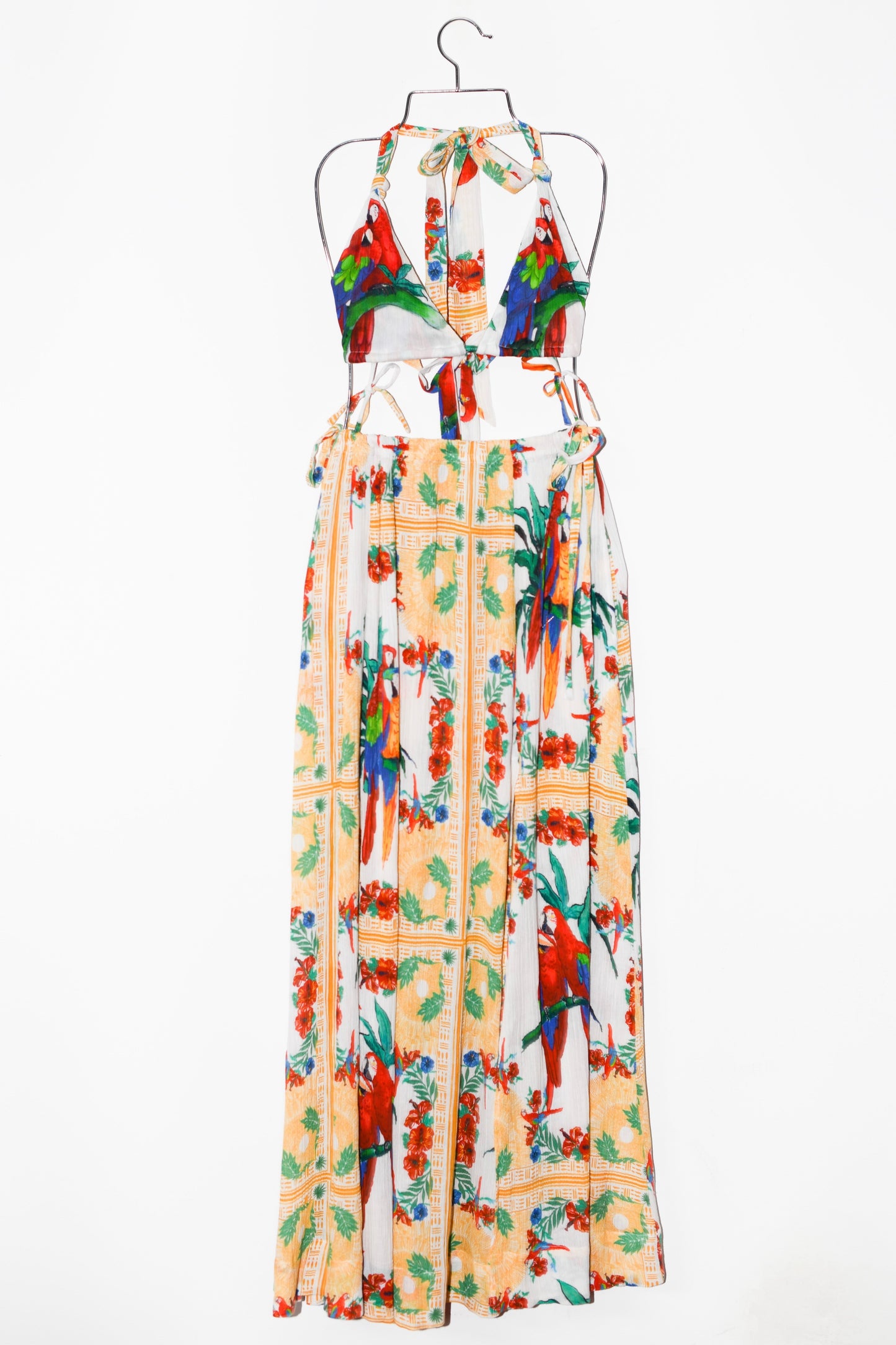 Adjustable Halter Maxi Dress | Crinkle Cotton