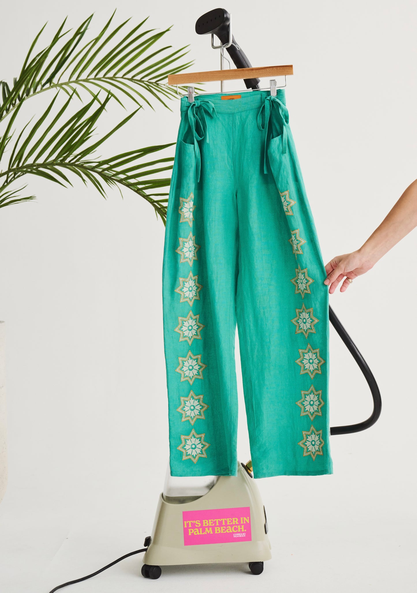 Embroidered Move and Groove Snap Pant