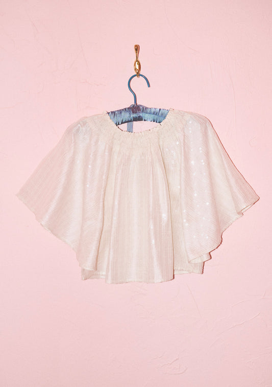 Flagler Crop Top | Embellished Silk Dupioni
