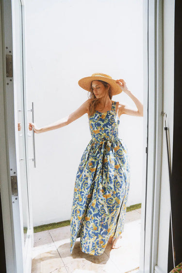 Pinafore Maxi Dress | Silk Dupioni Coniglio Palm Beach