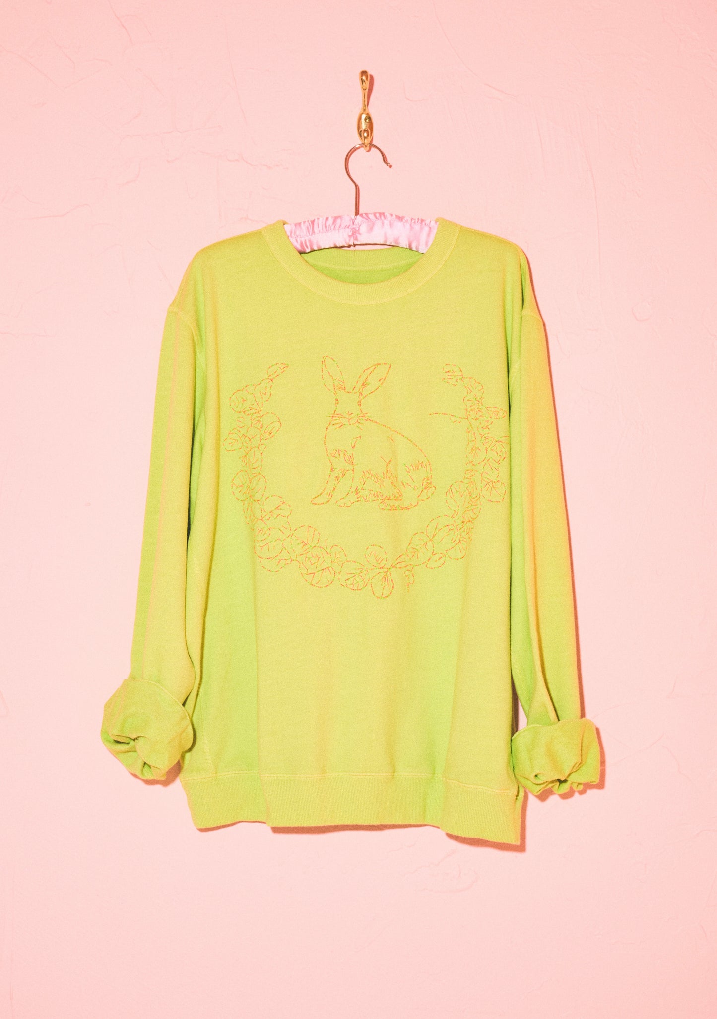 Embroidered Bunny Pullover | Cotton Terry