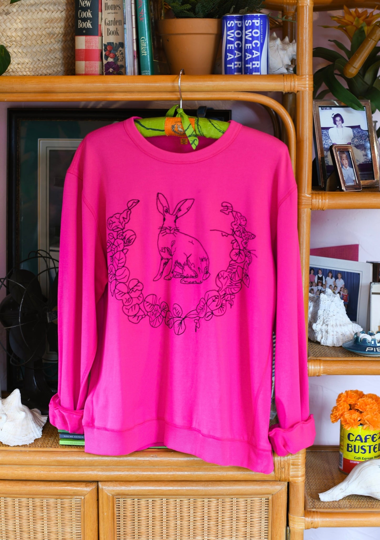 Embroidered Bunny Pullover | Cotton Terry