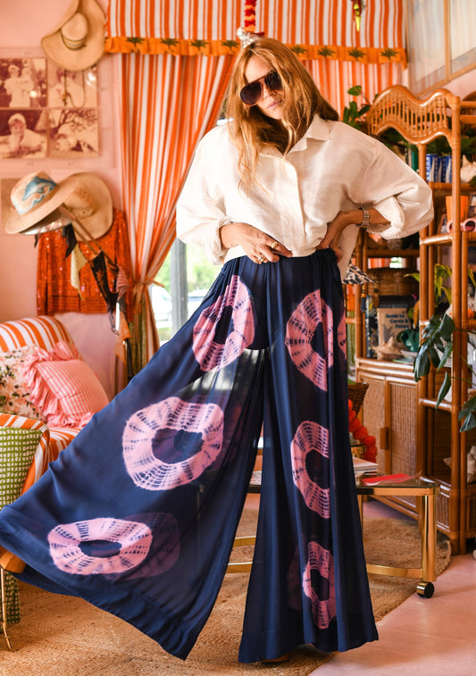 Exaggerated Wide Leg Esplanade Pant | Viscose Georgette