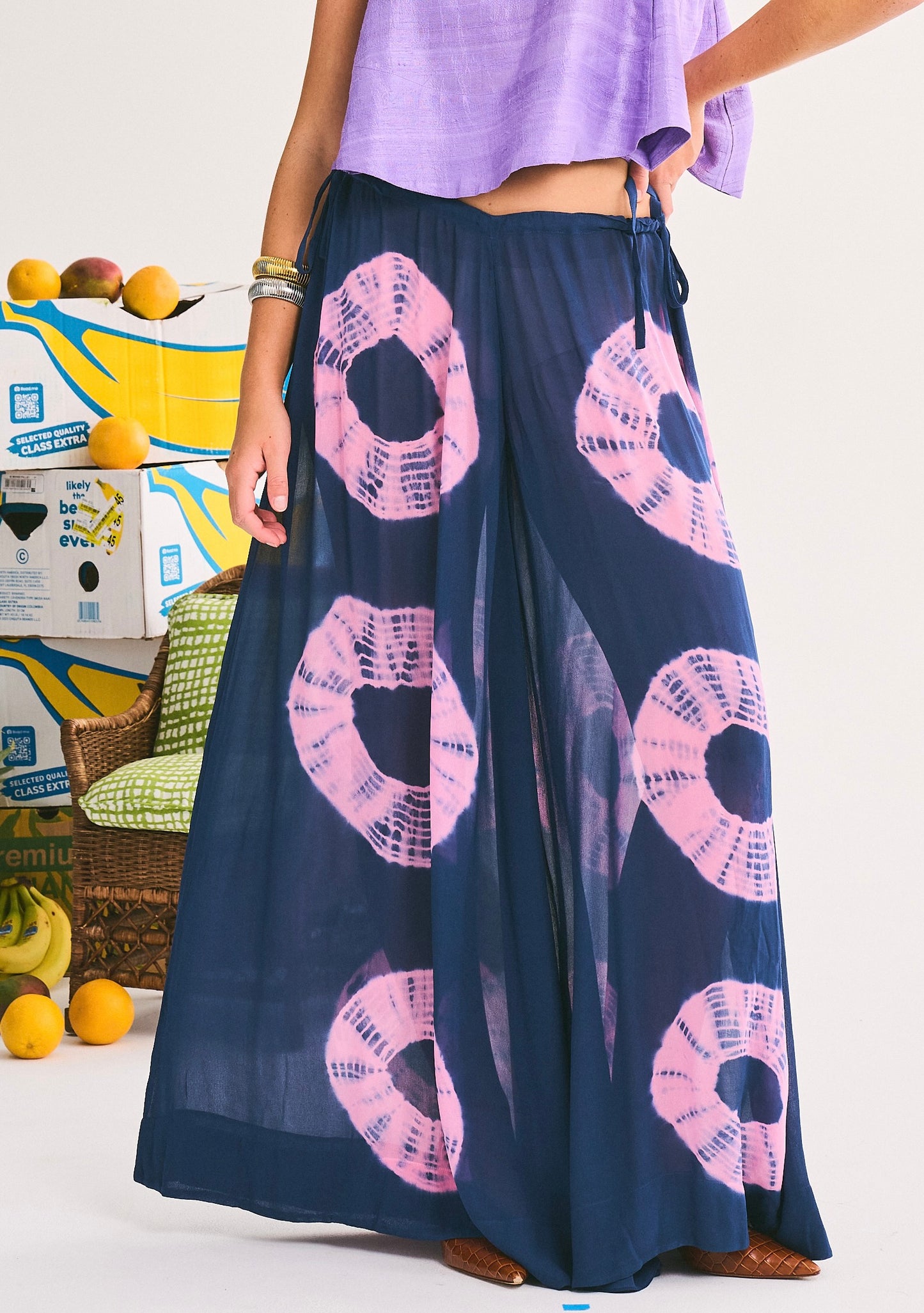 Exaggerated Wide Leg Esplanade Pant | Viscose Georgette