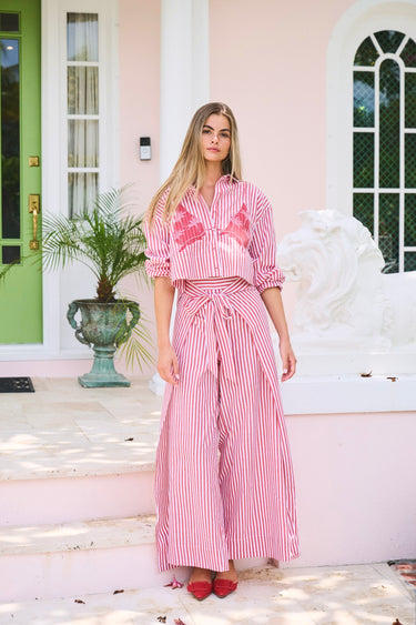 Cropped Business Casual Button Down | Cotton Yarn Dye