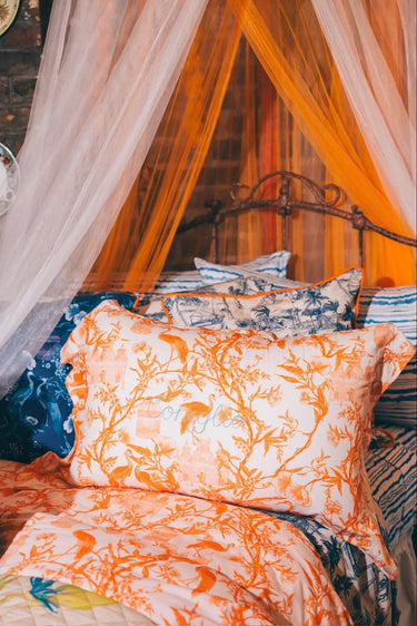 Queen Duvet + Sham Set | Cotton Percale Coniglio Palm Beach