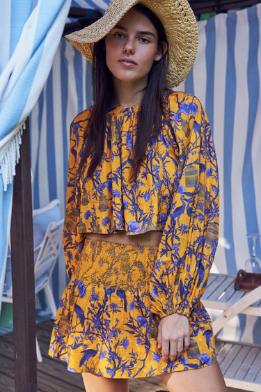Cropped Royal Blouse | Swiss Dot