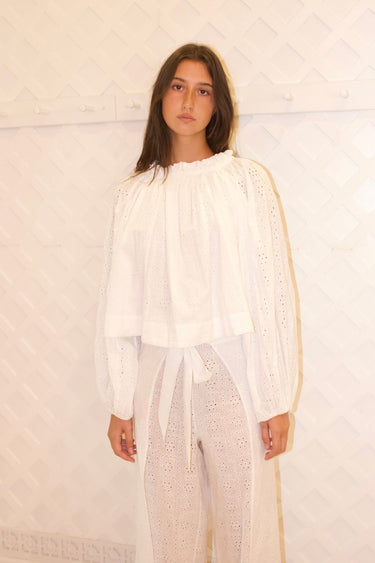 Worth Crop Top | Cotton Eyelet