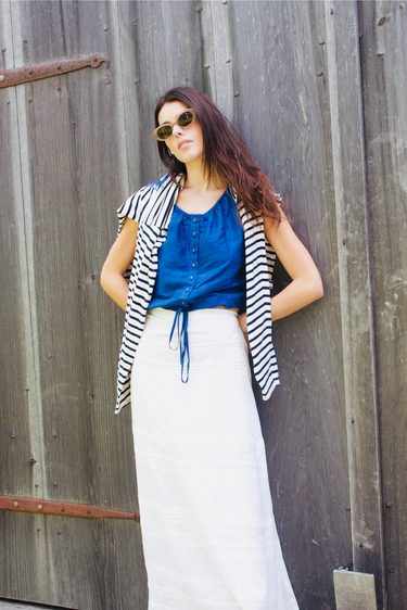 Monroe Adjustable Bustle Maxi Skirt | Cotton Voile